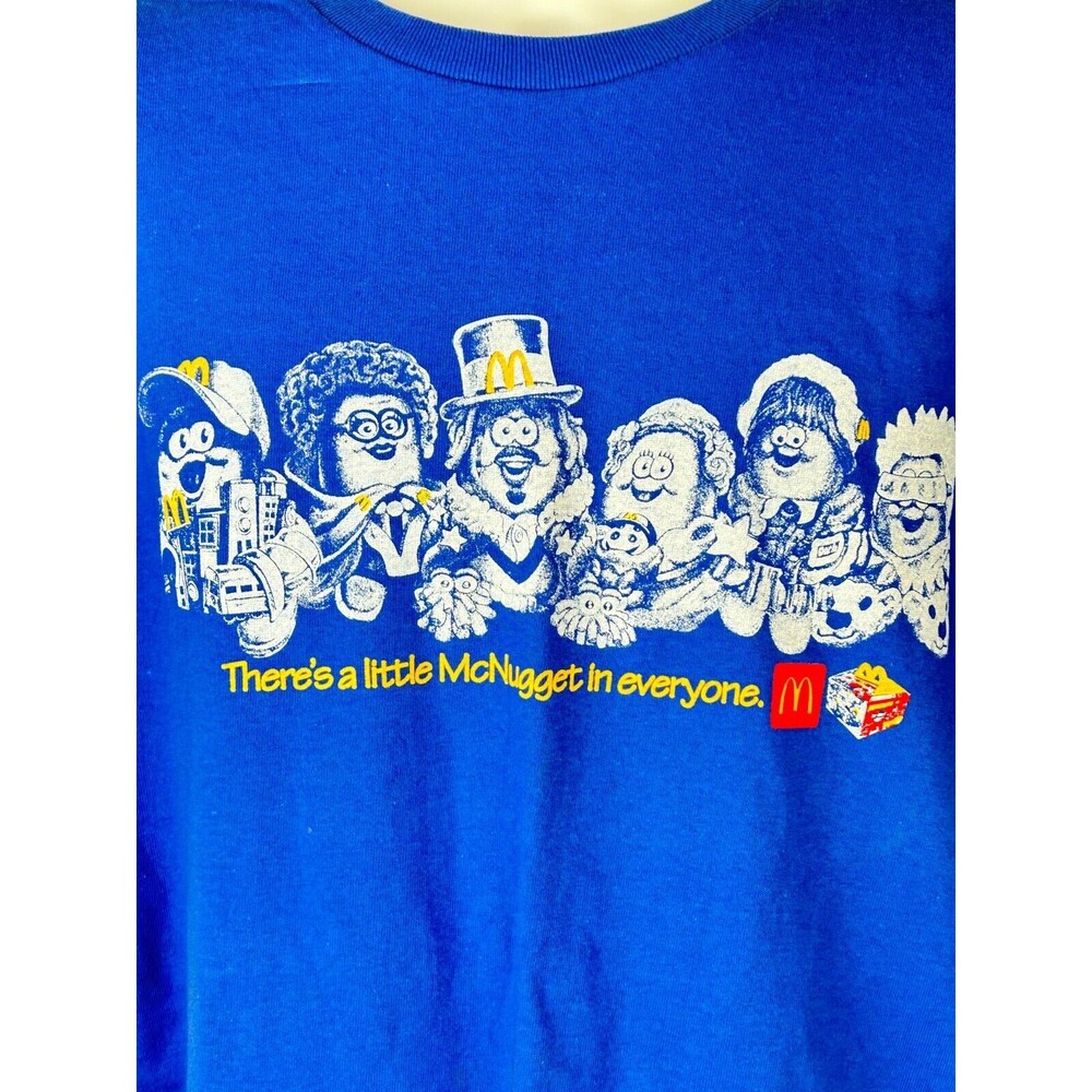 Limited Edition 2023 McDonald's Kerwin Frost McNugget Buddies Blue TShirt Large - Picture 2 of 8
